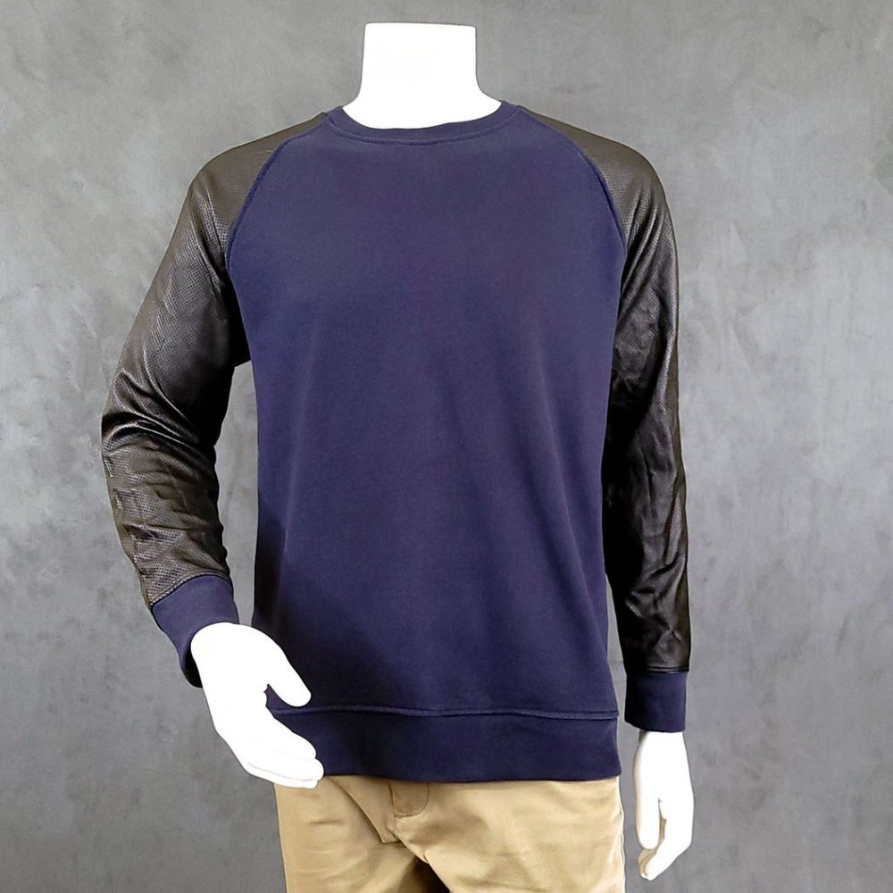 21 Men an American Brand Pullover with Faux Leather Sleeves
